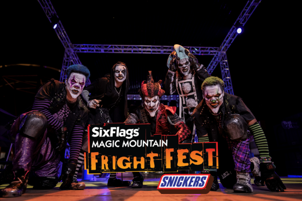 Six Flags Magic Mountain Fright Fest performers on stage